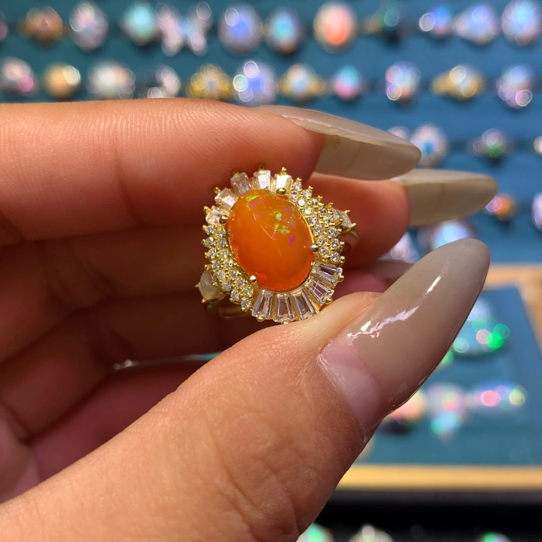 欧泊银S925镶嵌戒指款