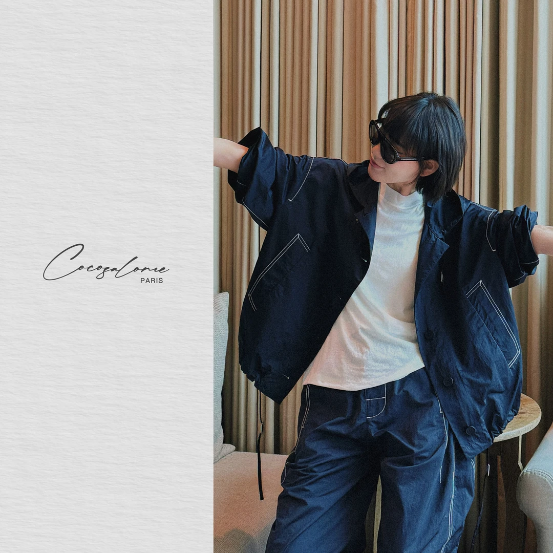 韩彬彬"慢生活"山系户外出游连帽抽绳压明线工艺挺括外套2413-2