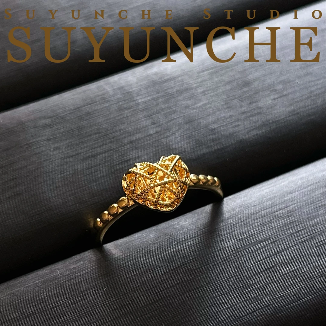 铜合金戒指 Suyunche2286别致爱心编织质感百搭气质戒指