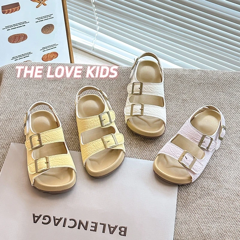 中古巴恩风凉鞋女童勃肯沙滩鞋2025夏季新款软底防滑儿童时尚凉拖