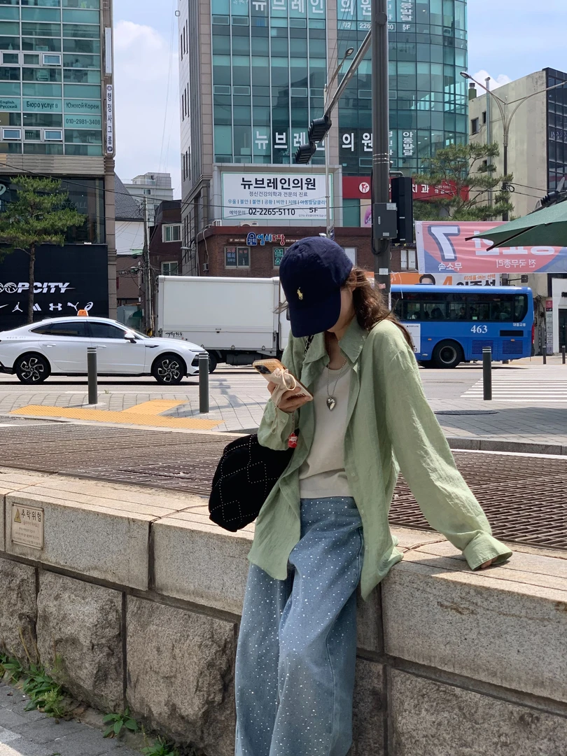 「绿色特调」独特纹理夏日轻薄防晒衬衫