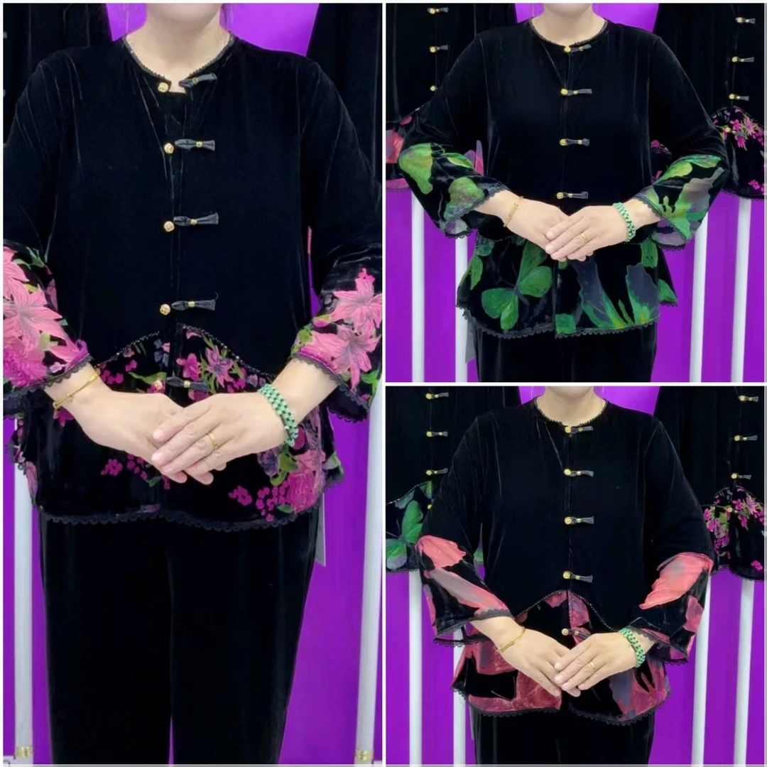 时尚韩版丝绒开衫【百搭】秋季春季长袖网红休闲妈妈装气质显瘦洋气