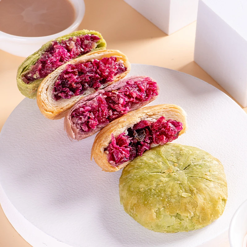 【20个】中秋云南鲜花饼网红零食小吃糕点心早餐抹茶玫瑰紫薯燕麦