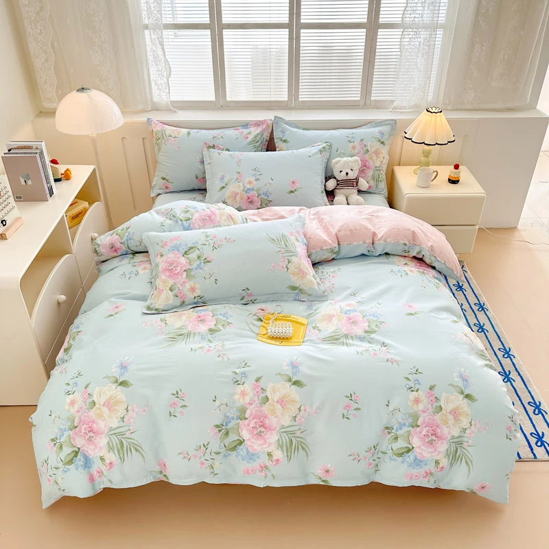 【全棉纯棉 不掉色 不起球 新款四件套 厂家直销】2025新款全棉全