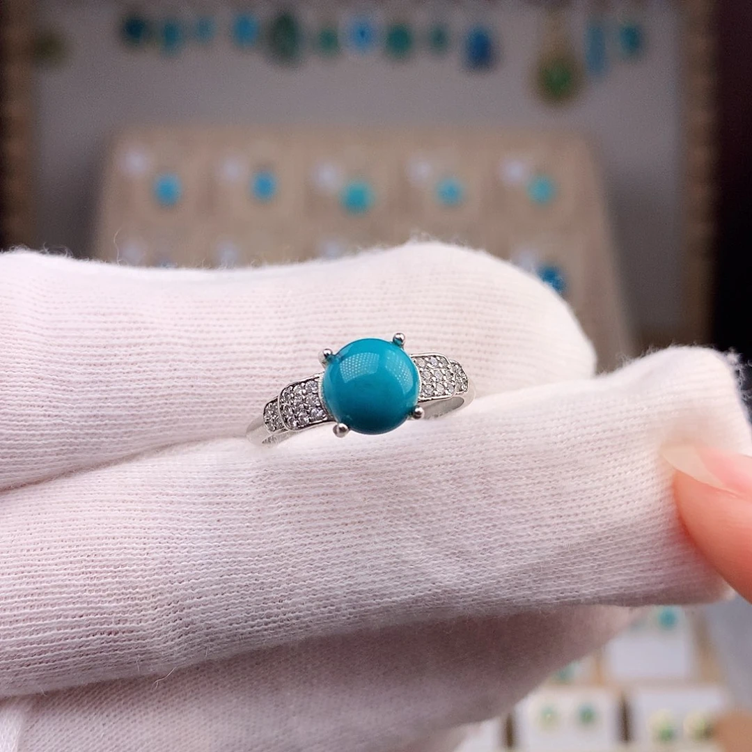 绿松石戒指银S925镶嵌