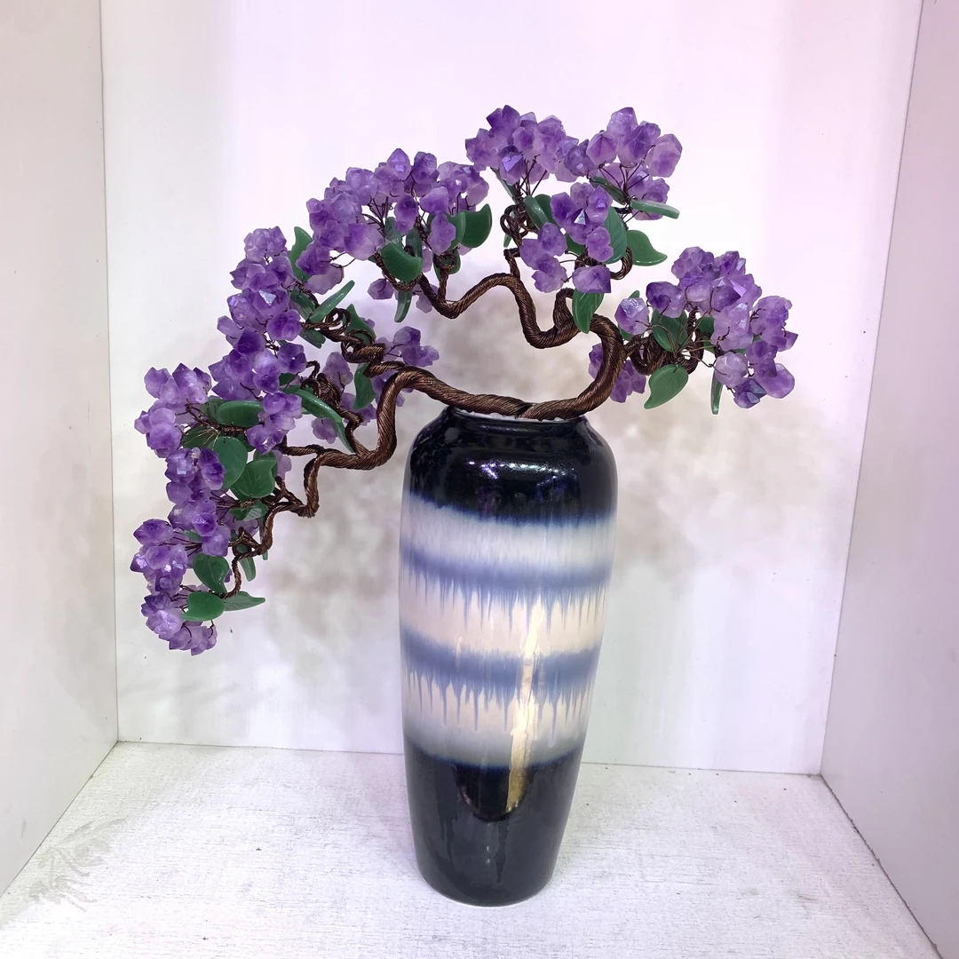 【轻奢高品】简约风紫水晶原矿石家居生活摆件纯手工玄关摆设