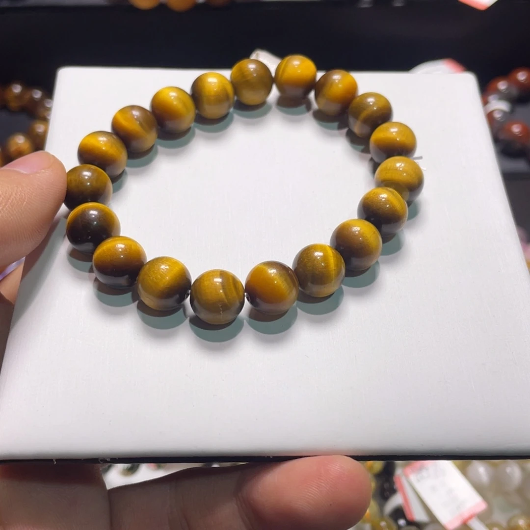 黑曜岩手链合金黄虎眼