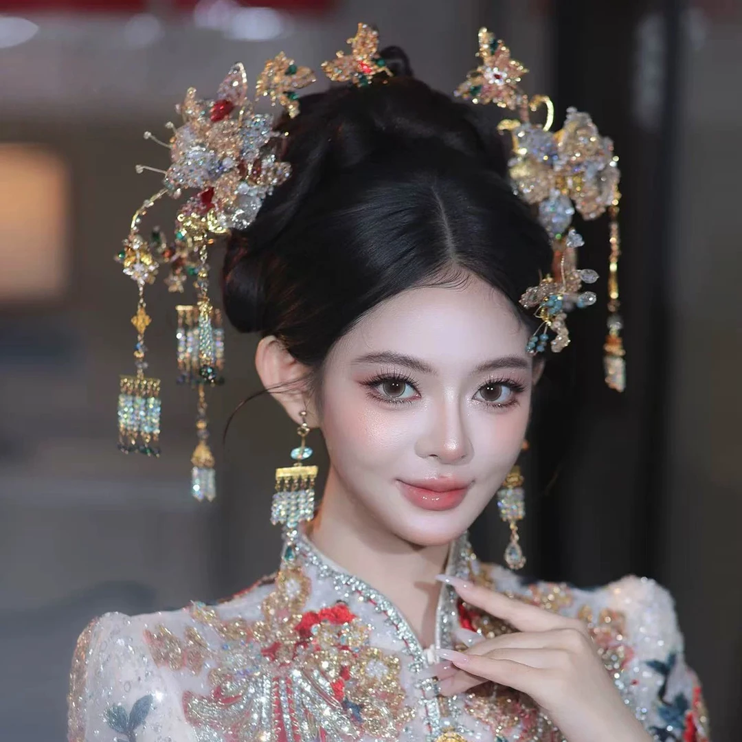 z8364新娘头饰气质简单金色簪子婚礼宫廷大气