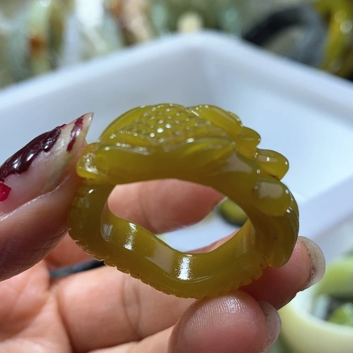 未镶嵌岫玉戒指卡21