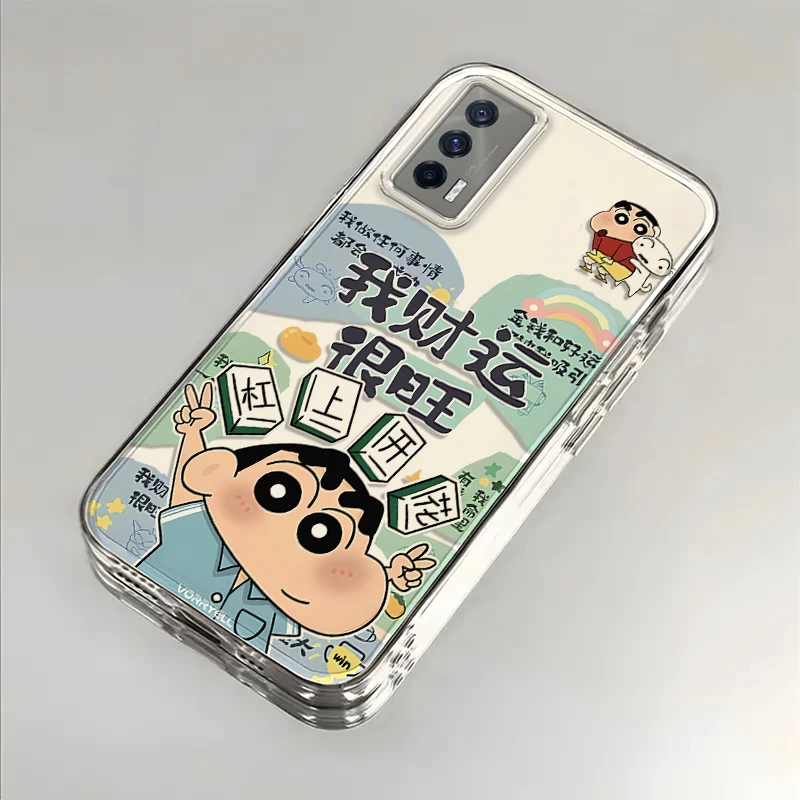 财运旺小新适用iQOONeo5手机壳iQOONeo5S防摔全包透明保护套卡通