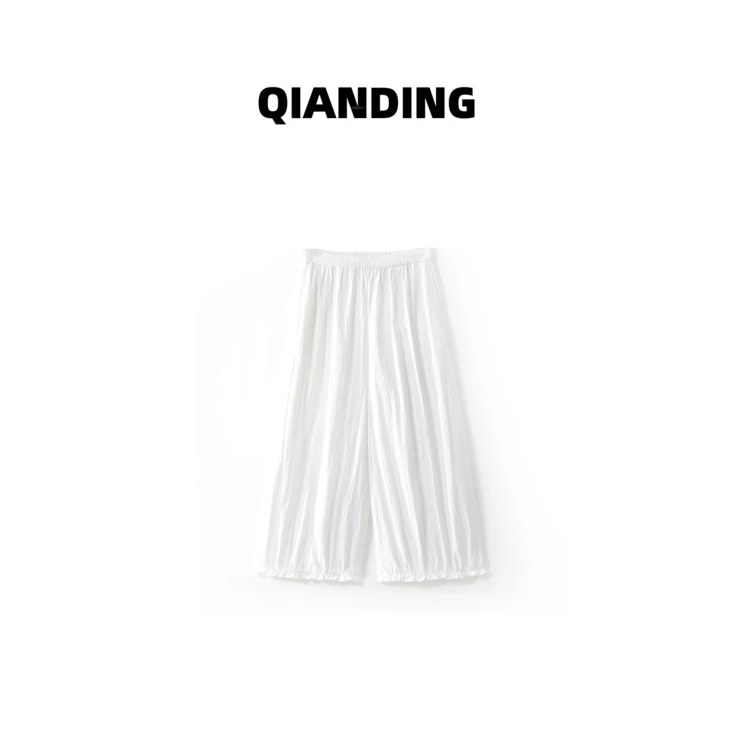 JZ【小白花苞裤】花边工艺高腰遮胯长裤显瘦百搭时尚裤子JZ25508