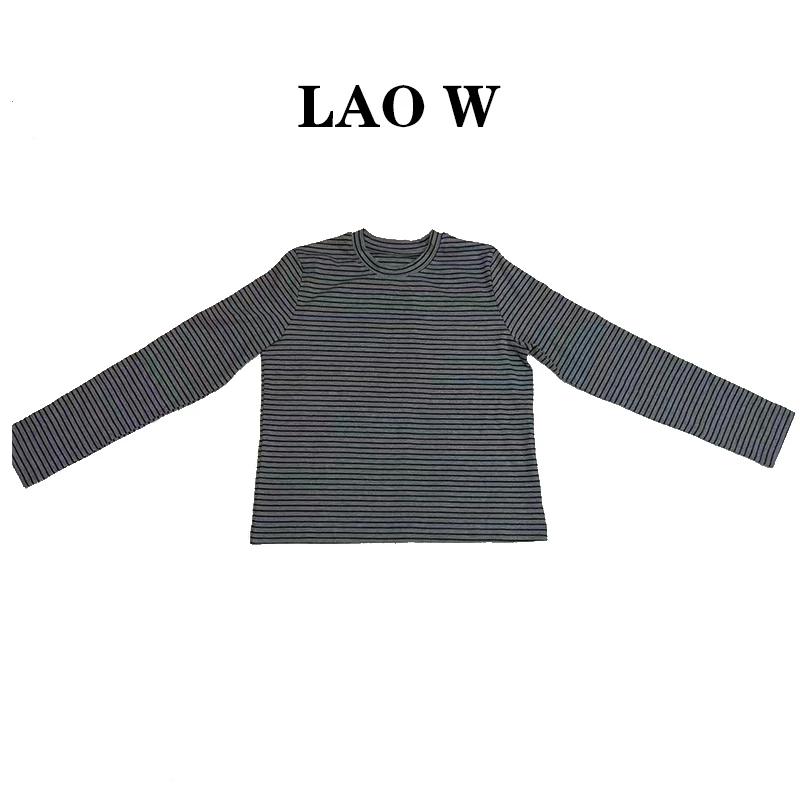 【LAOW STUDIO】欧货2025秋季新款简约圆领宽松打底长袖T恤慵懒风女