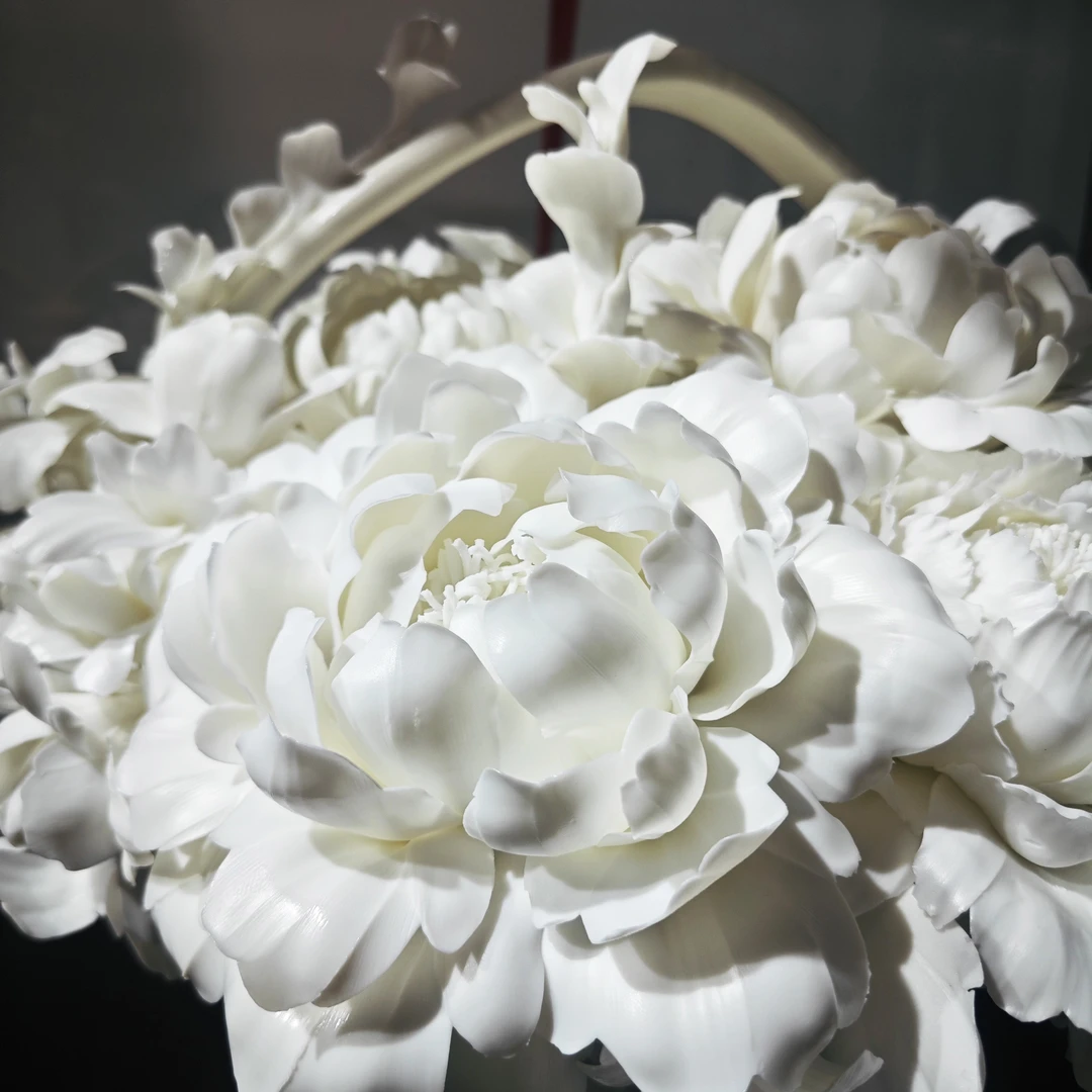 【国之韵】非遗牡丹瓷一揽富贵花篮手工制作摆件