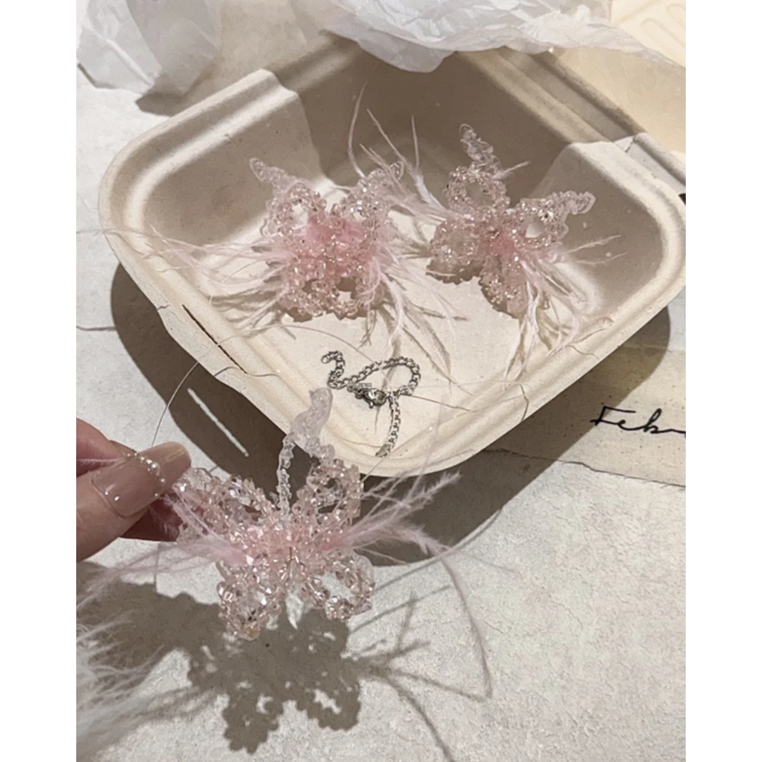 南一｜水晶裸粉色晨袍配饰