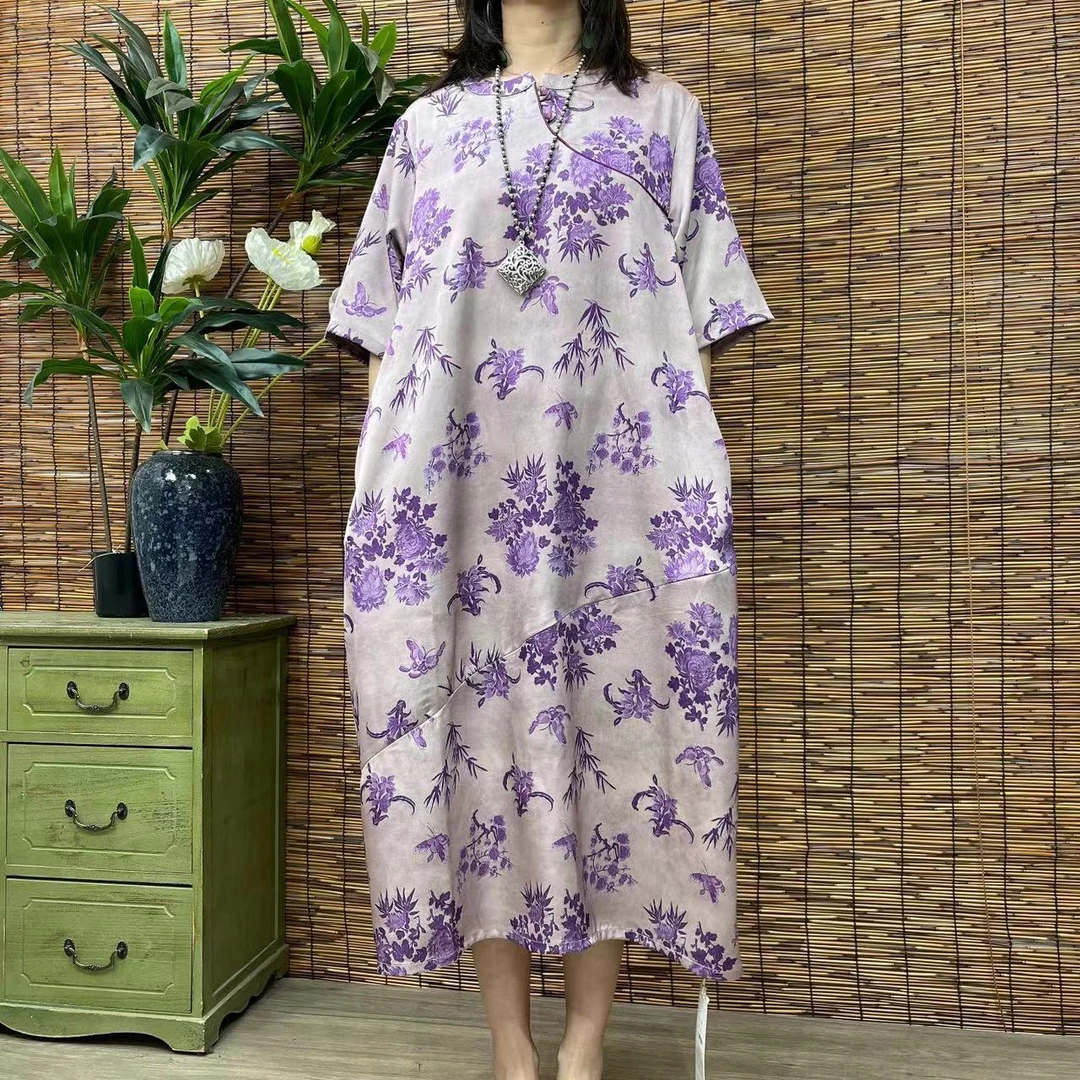 1097新款春夏洋气显瘦减龄遮肉连衣裙碎花裙QZ