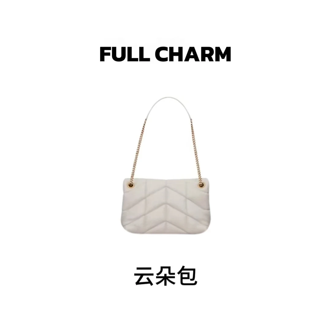 【E881】FULL CHARM-云朵白-新款大容量女包多功能斜挎包百搭单肩包