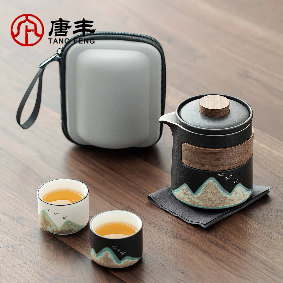 唐丰旅行茶具套装车载便携式泡茶快客杯携带户外陶瓷茶具创意过滤