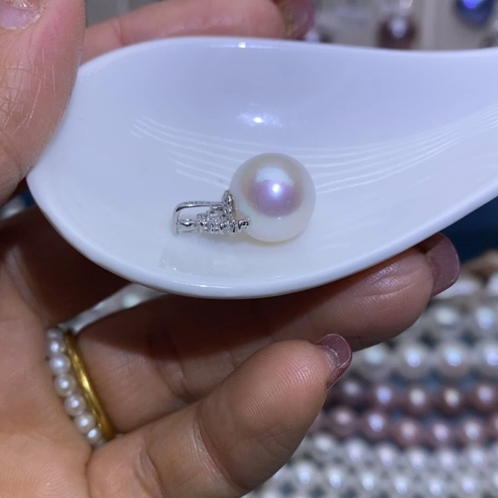 淡水珍珠耳饰银S925镶嵌