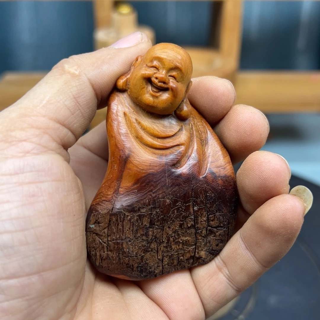 周***木崖柏木摆件手把件