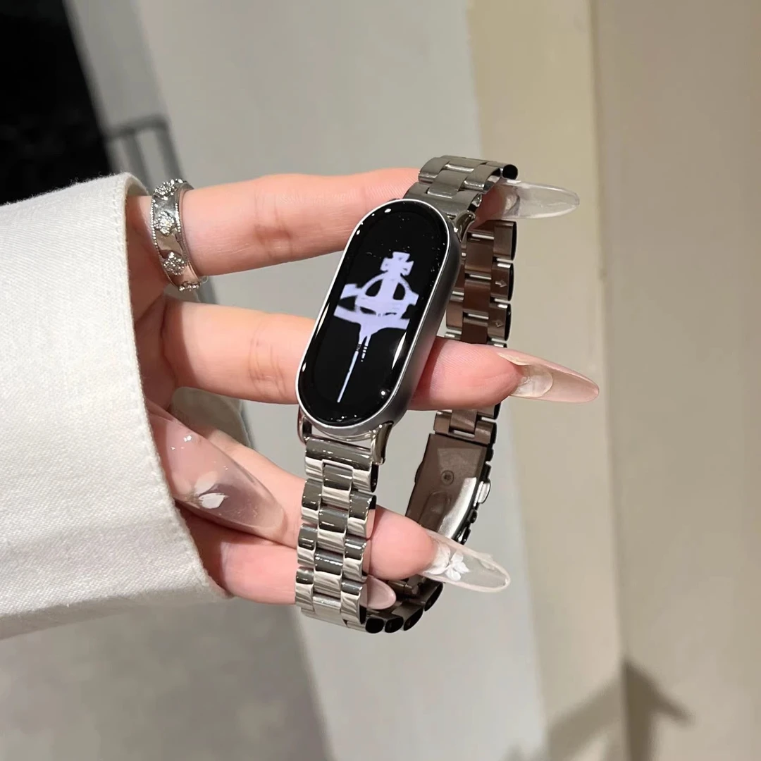 适用于新款表带三珠金属钢带陶瓷版9表带小米10表带