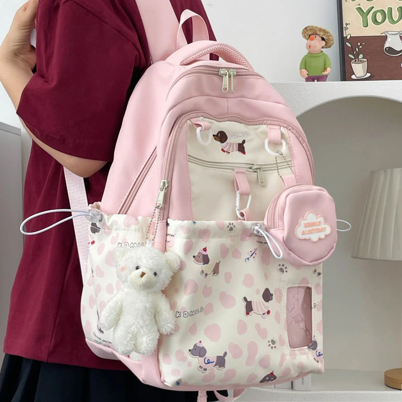 书包女ins高颜值学生3-6年级初中生高中生大学生到大容量双肩包