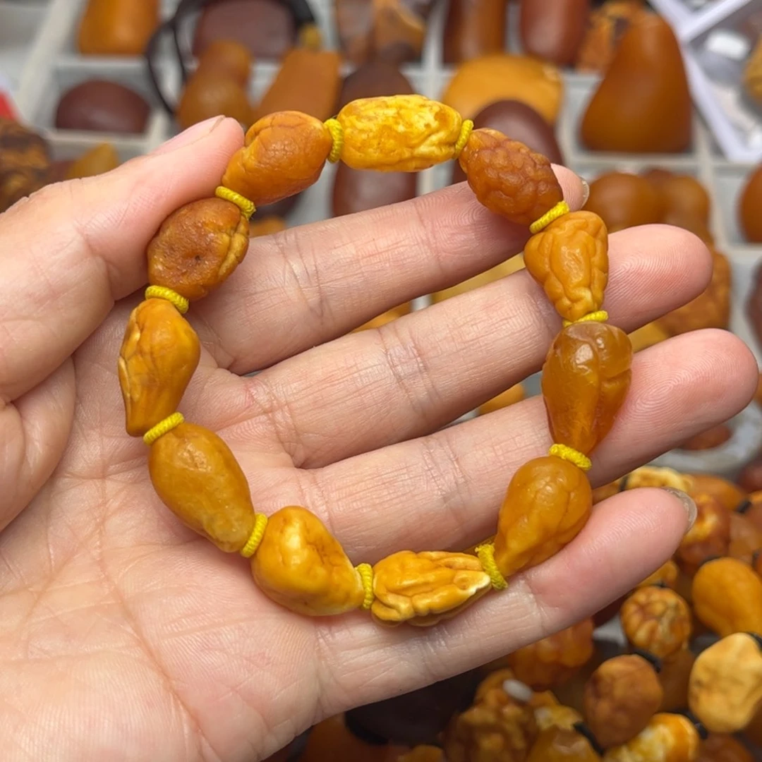 琥珀裸石未镶嵌天然蜜蜡手串
