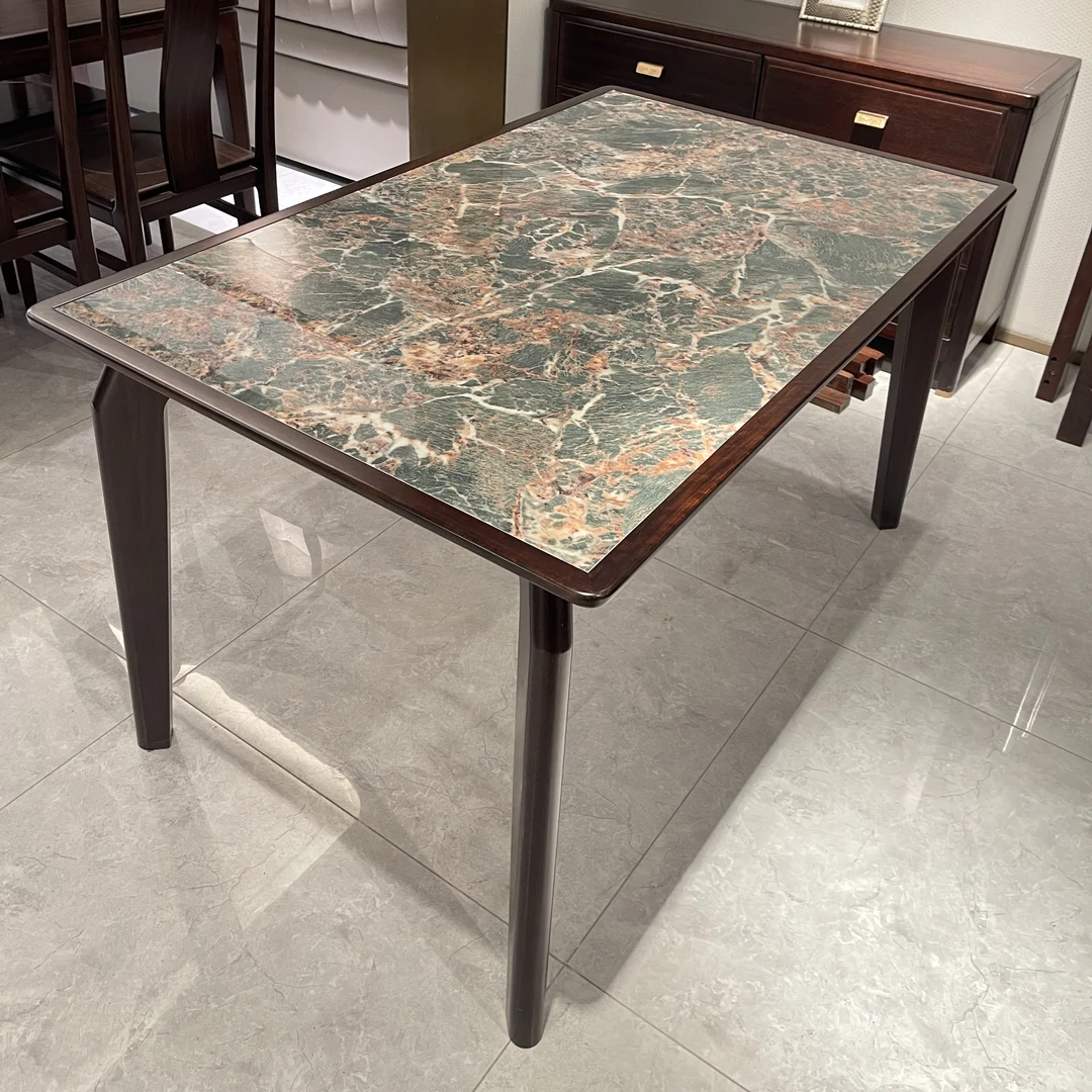 【孤品福利】1.35*800*760黑檀奢石餐桌