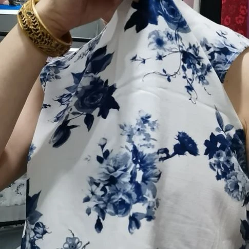 棉麻布料兰牡丹2米