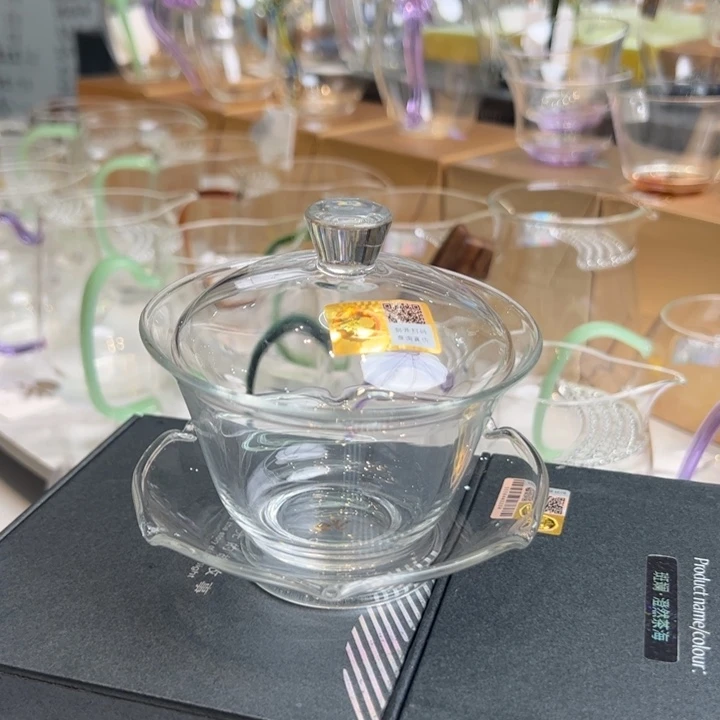 禾器透明色荷叶盖碗