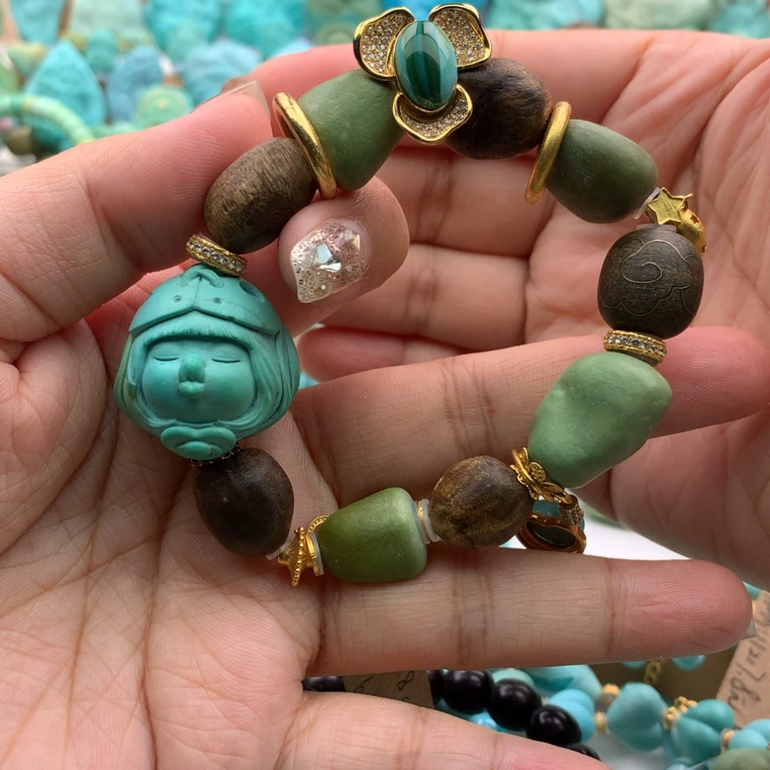 18K金镶嵌绿松石手链