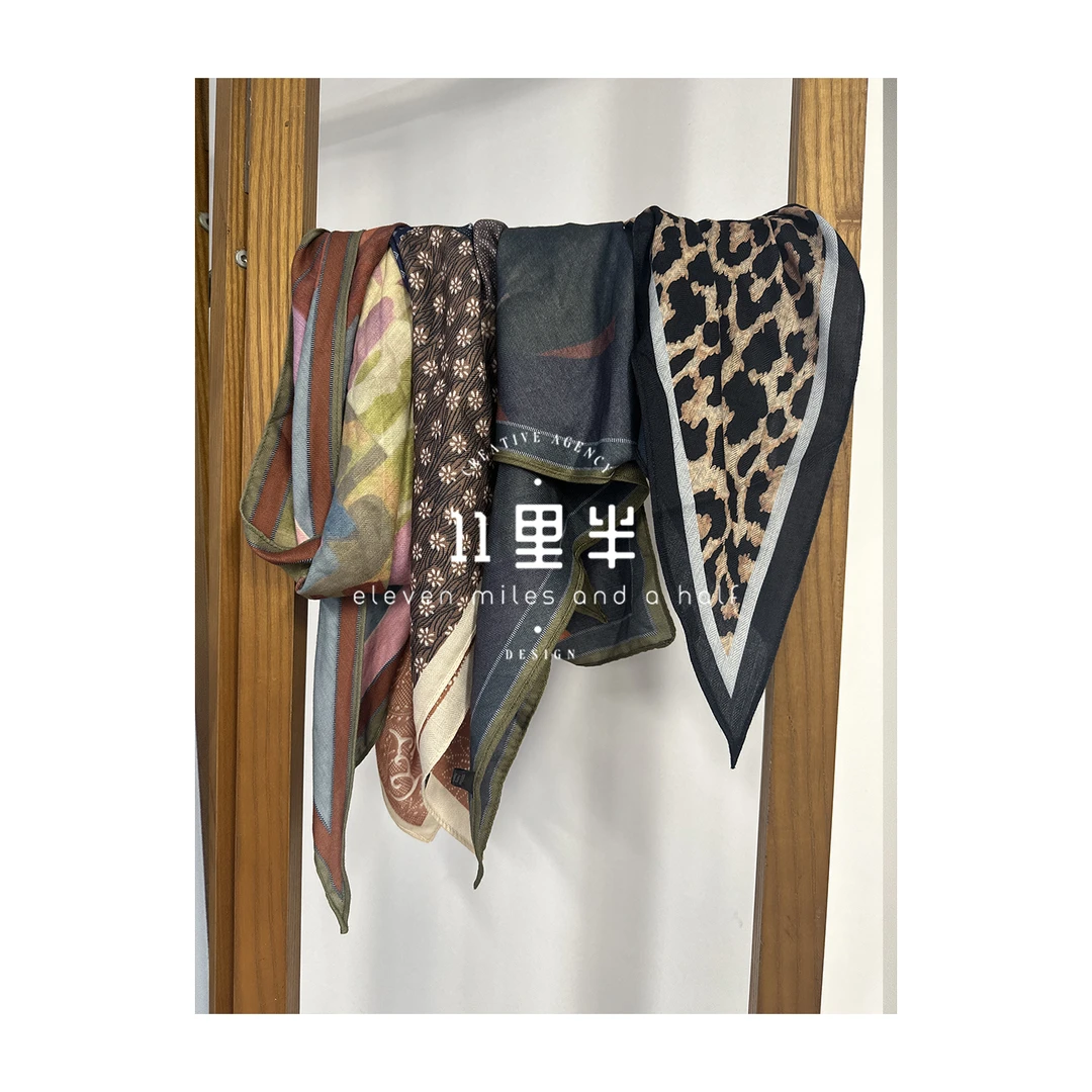 11里半&如懿【见一面】简约印花气质时尚百搭高级感优雅大方丝巾