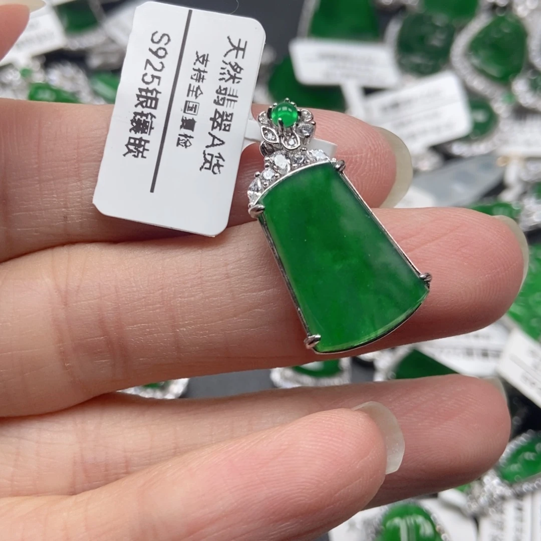 翡翠银S925镶嵌颈饰