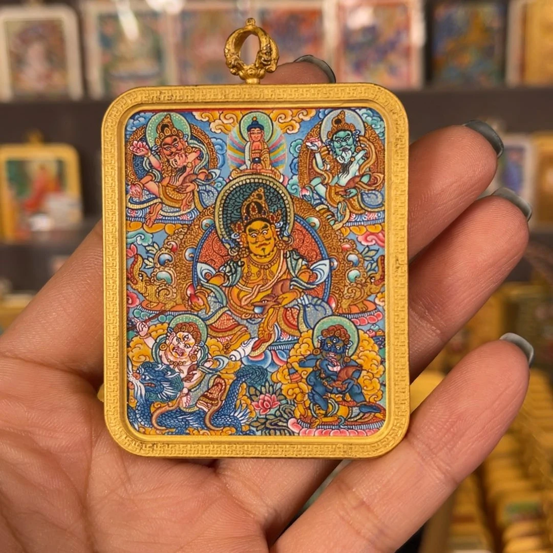 吊坠五路青海热贡唐卡