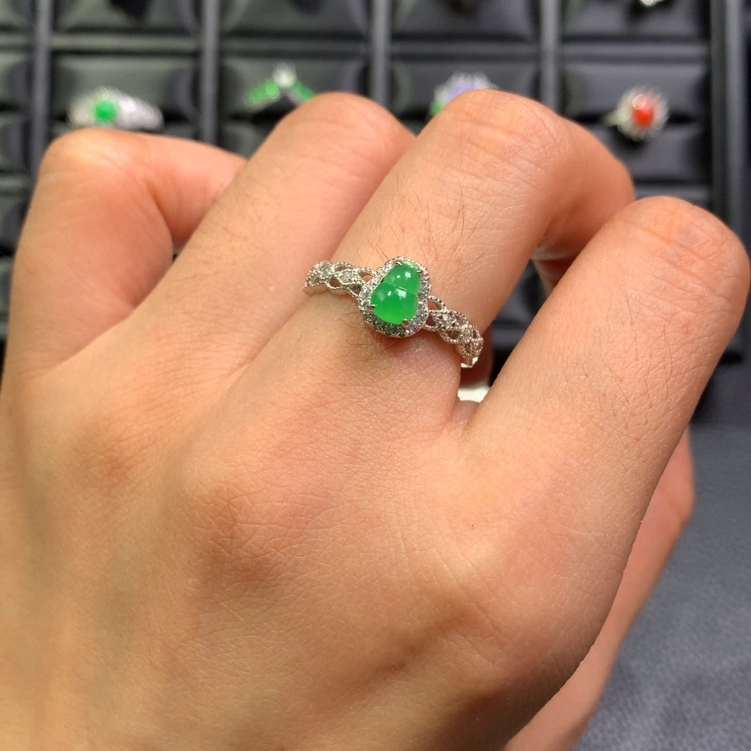 翡翠银S925镶嵌戒指