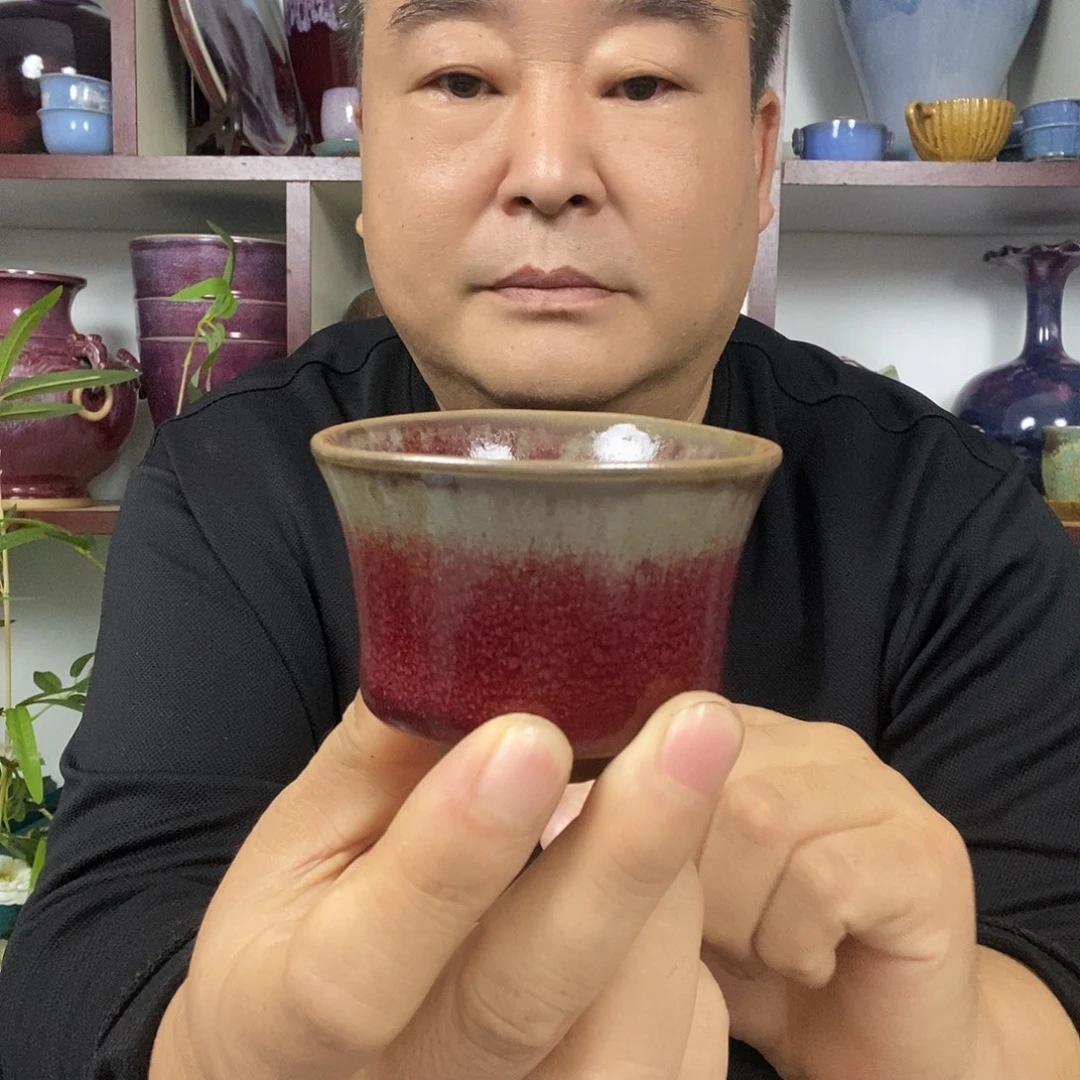 杯神垕钧瓷高温窑变马蹄杯