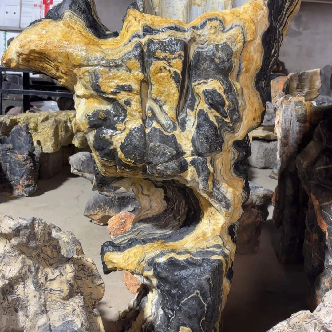 石头灵璧石花盆 天然外形