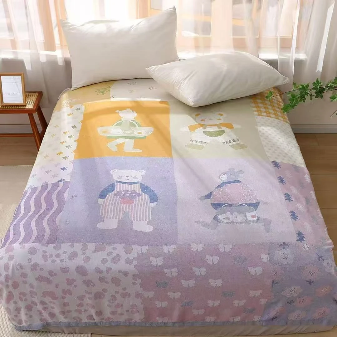 【萌趣小熊】拼图150x200cm竹纤维冷感毯夏季休闲毯柔软亲肤童话风