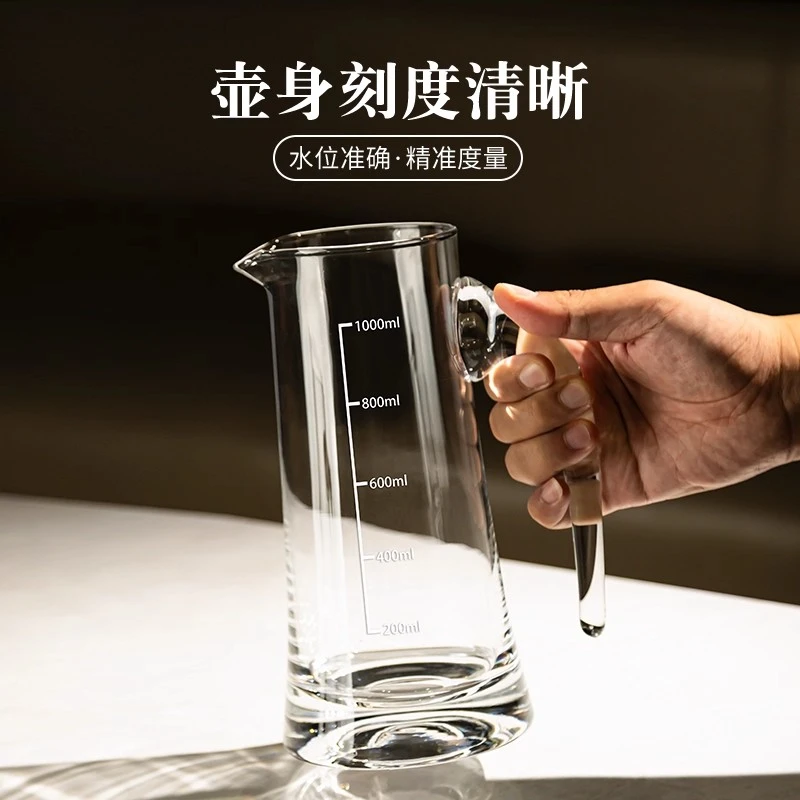 酒店家用大容量加厚玻璃分酒器醒酒器带刻度白酒分酒器老酒勾兑壶