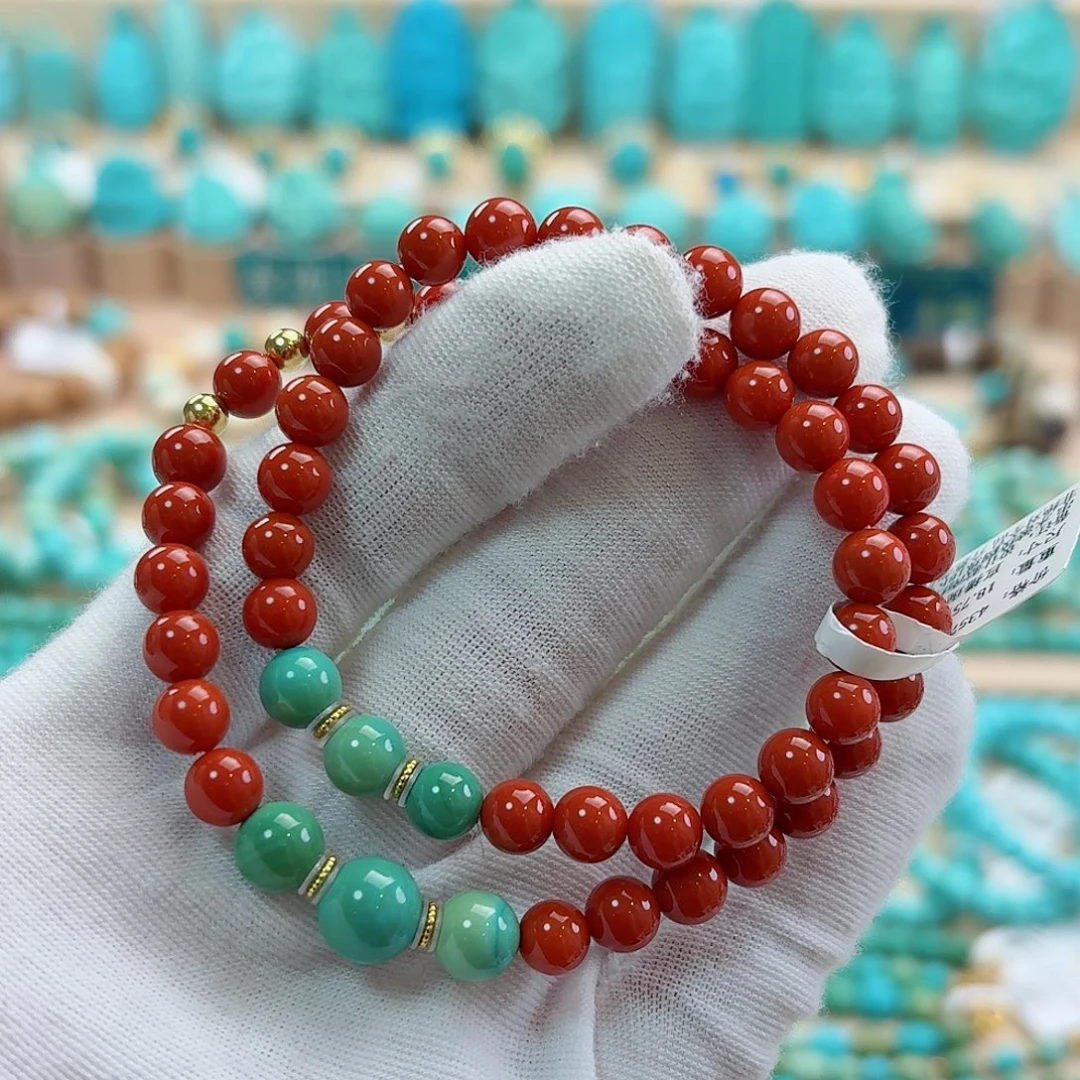 绿松石18K金镶嵌珠宝奇石