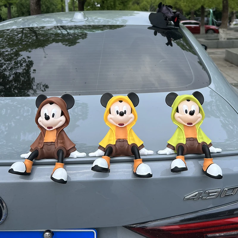 创意坐姿米奇车载摆件车后尾装饰电动车内饰品汽车中控台摆件公仔