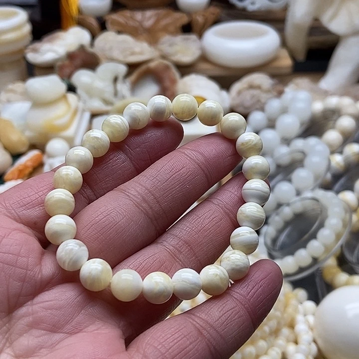 非金属贝壳蜜蜡色0.8单圈