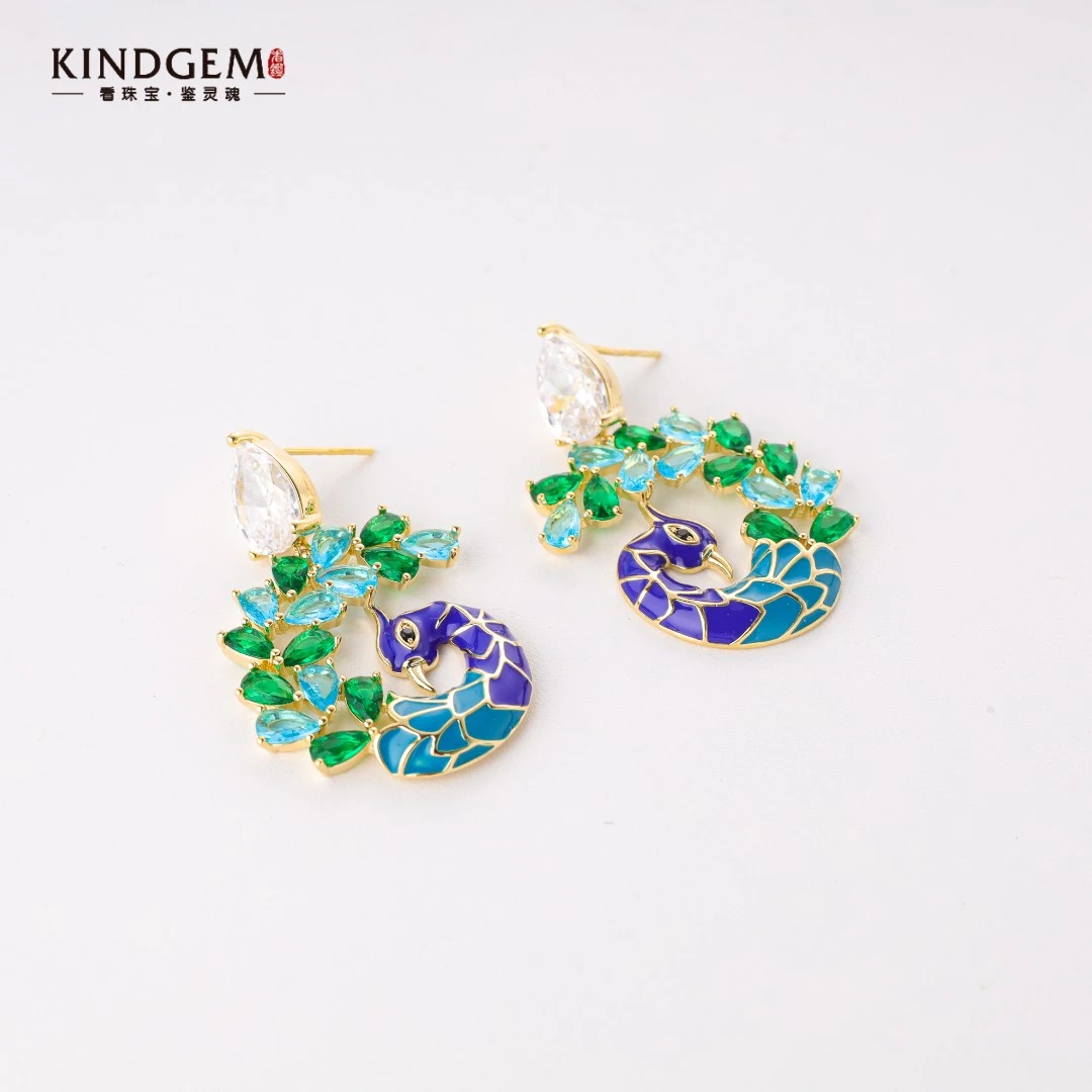 铜合金珐琅耳饰 BD70XAPC-25061小众轻奢气质百搭精致简约耳环