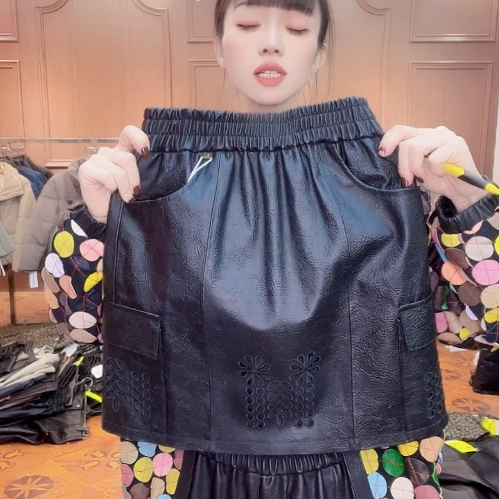 90……115斤皮短裙，