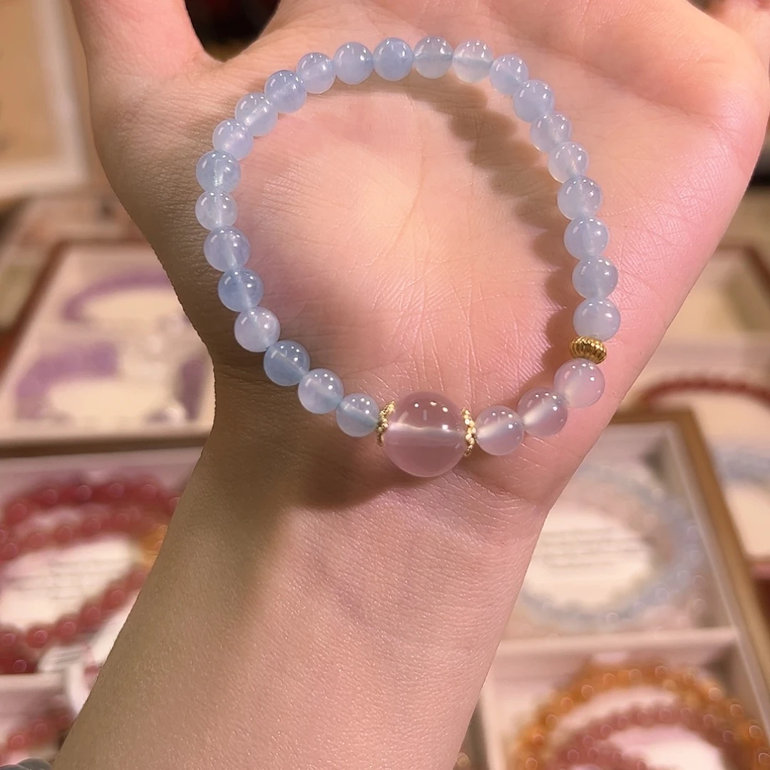 水晶手链未镶嵌海蓝宝