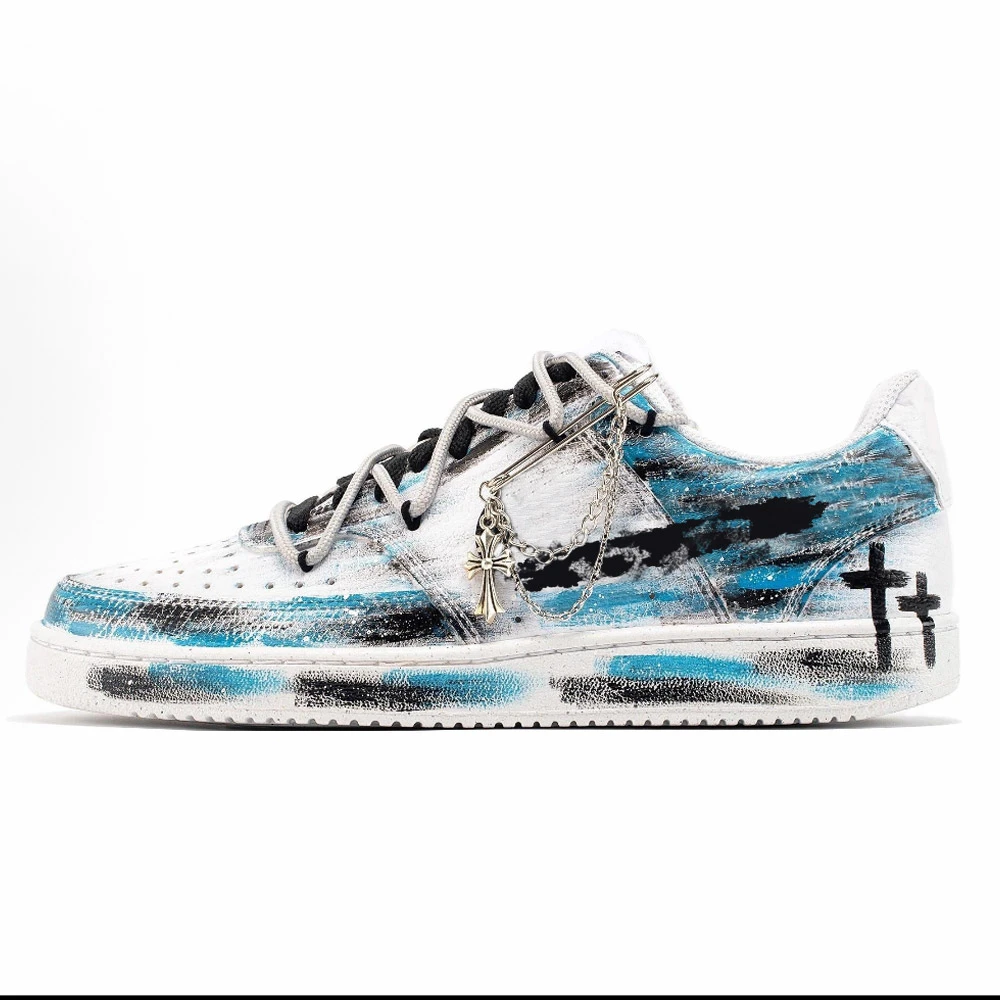 定制球鞋哥特纪元做旧涂鸦美式解构潮流设计