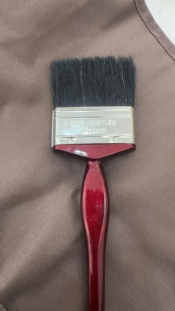 一支红柄银管黑色大刷子丙烯油画厂家直销外贸出口猪鬃