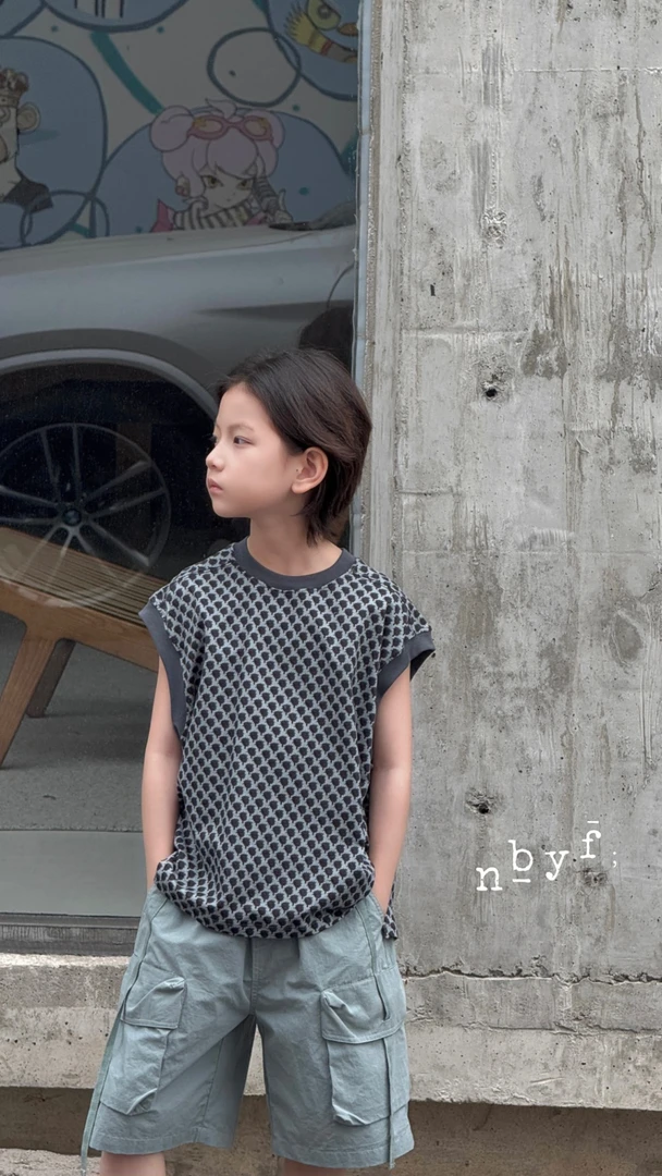 夏季新款韩版洋气男女童百搭休闲豹纹无袖背心