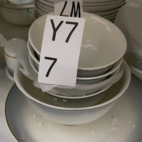 瓷幸****蜜渐变灰饭碗四个面碗一个深盘一个y77