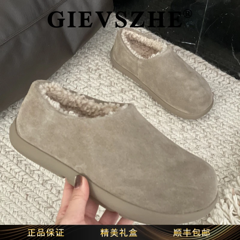 纪诗哲保暖防滑小土豆雪地靴2025冬季新款包头外穿简约百搭勃肯鞋