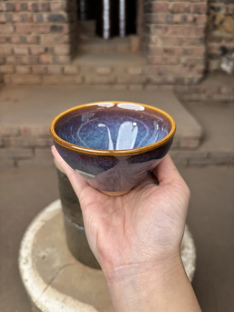 闪购 建窑建盏   回蓝  茶器主人杯礼盒装带溯源证书   电烧